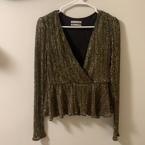 Urban Outfitters Black and Gold Shimmer Blouse